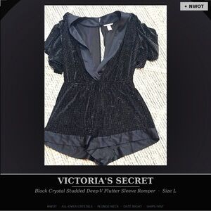 Victoria's Secret Black Embellished Romper
